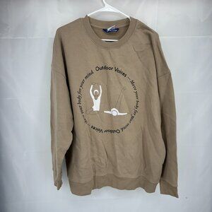 Outdoor Voices Women M Move For Your Mind Sweatshirt Oversized Tan Ballet Yoga